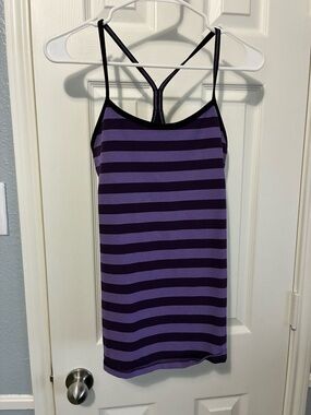 Lululemon Striped Racerback Tank – Purple – Size 8